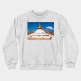 Buddhist monk at Bhoudhanath Crewneck Sweatshirt